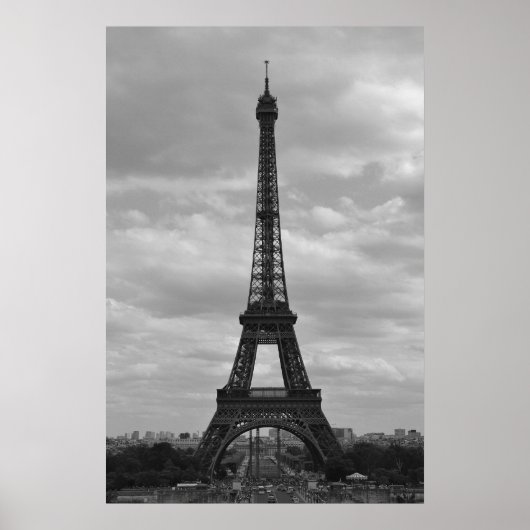 Schwarz-Weiß-Eiffel Poster (Vorne)