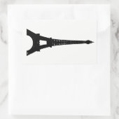 Schwarz-Weiß-Eiffelturm-Aufkleber Rechteckiger Aufkleber (Tasche)