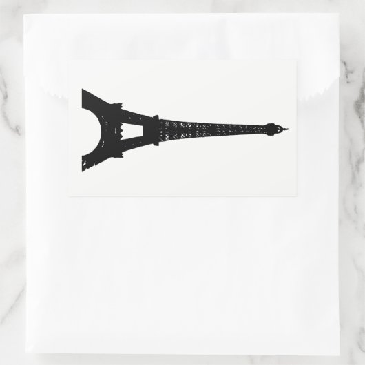 Schwarz-Weiß-Eiffelturm-Aufkleber Rechteckiger Aufkleber (Tasche)