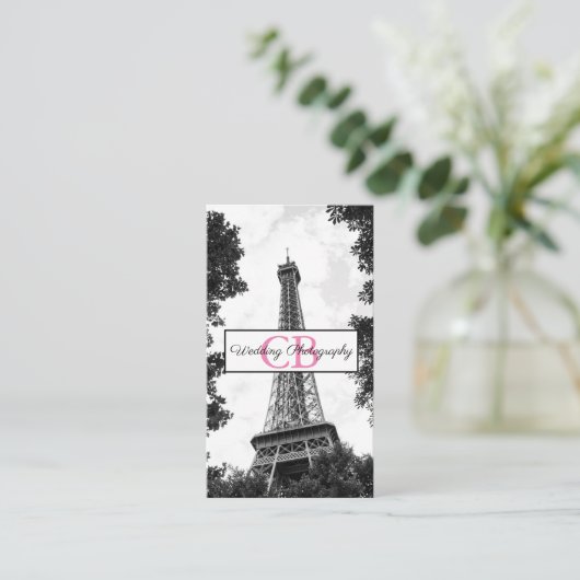 Schwarz-Weiß-Eiffelturm Beruflich Visitenkarte (Stehend Vorderseite)