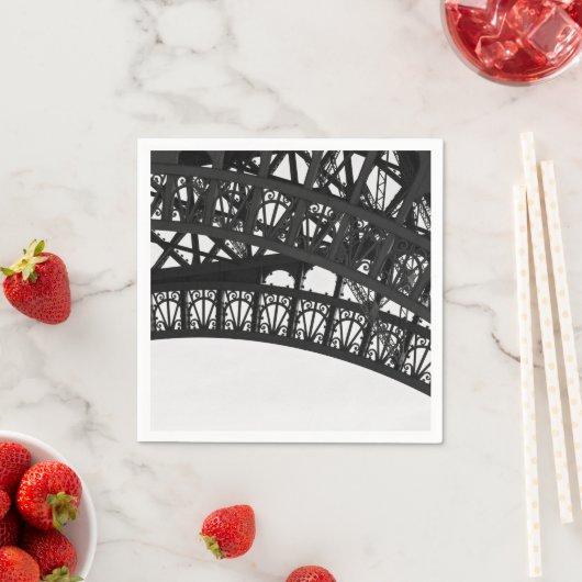 Schwarz-Weiß-Eiffelturm-Bogenpapier Napkins Serviette (Beispiel)