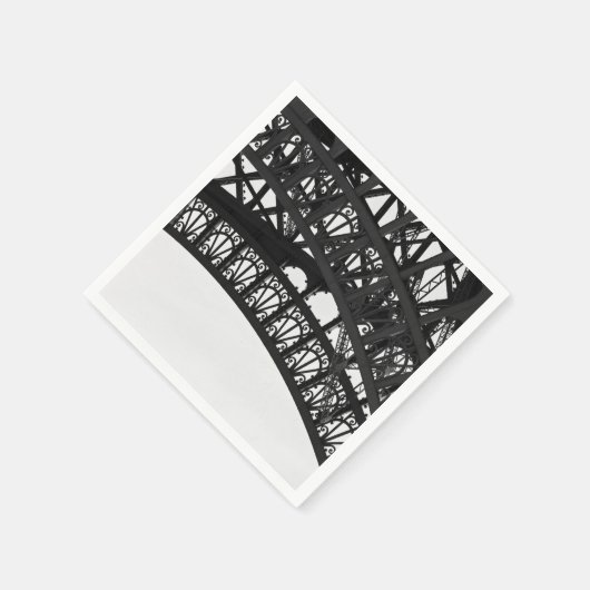 Schwarz-Weiß-Eiffelturm-Bogenpapier Napkins Serviette (Ecke)