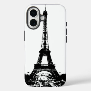 Schwarz-Weiß-Eiffelturm iPhone 16 Hülle