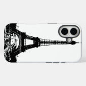 Schwarz-Weiß-Eiffelturm Case-Mate iPhone Hülle (Rückseite (Horizontal))