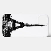 Schwarz-Weiß-Eiffelturm Case-Mate iPhone Hülle (Rückseite (Horizontal))