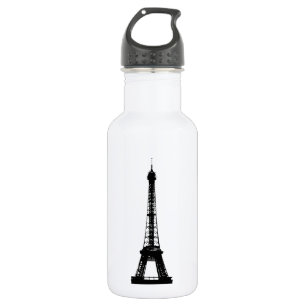 Schwarz-Weiß-Eiffelturm Edelstahlflasche