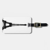 Schwarz-Weiß-Eiffelturm Gepäckanhänger (Vorderseite horizontal)