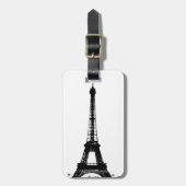 Schwarz-Weiß-Eiffelturm Gepäckanhänger (Vorderseite vertikal)