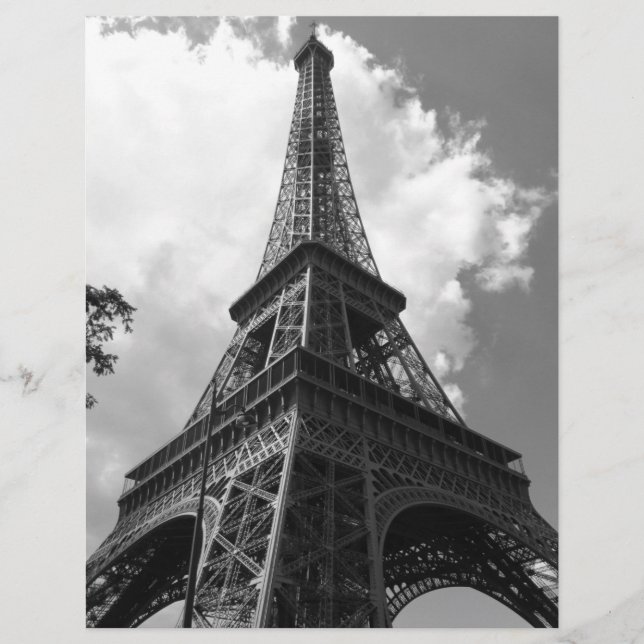 Schwarz-Weiß-Eiffelturm in Paris (Vorderseite)