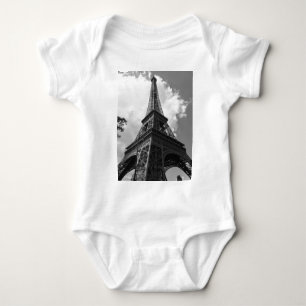 Schwarz-Weiß-Eiffelturm in Paris Baby Strampler