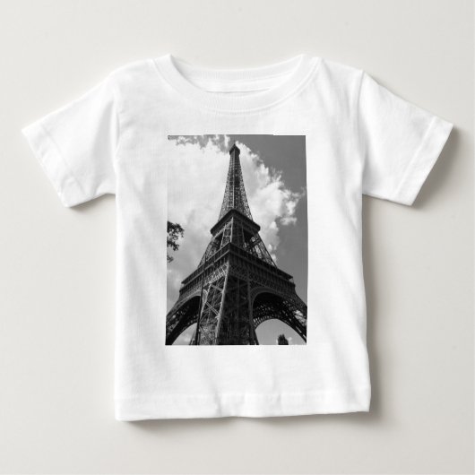 Schwarz-Weiß-Eiffelturm in Paris Baby T-shirt (Vorderseite)