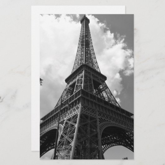 Schwarz-Weiß-Eiffelturm in Paris Briefpapier (Vorne/Hinten)