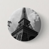 Schwarz-Weiß-Eiffelturm in Paris Button (Vorderseite)