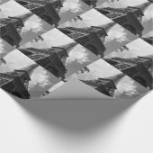 Schwarz-Weiß-Eiffelturm in Paris Geschenkpapier (Ecke)