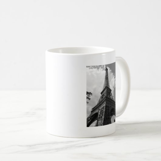 Schwarz-Weiß-Eiffelturm in Paris Kaffeetasse (VorderseiteRechts)
