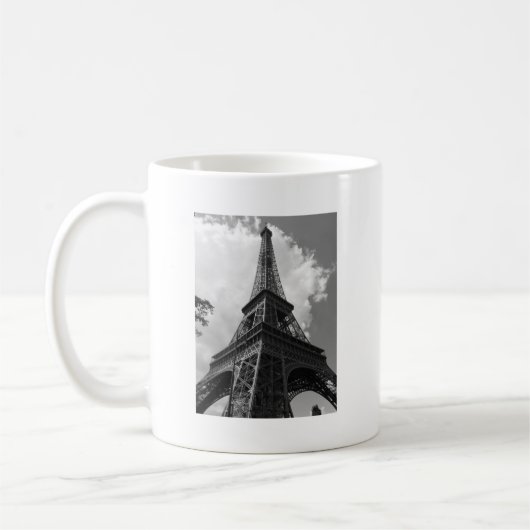 Schwarz-Weiß-Eiffelturm in Paris Kaffeetasse (Links)