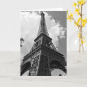 Schwarz-Weiß-Eiffelturm in Paris Karte (Gelbe Blume)