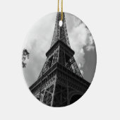 Schwarz-Weiß-Eiffelturm in Paris Keramik Ornament (Rechts)