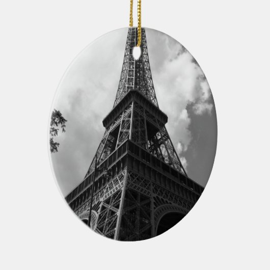 Schwarz-Weiß-Eiffelturm in Paris Keramik Ornament (Rechts)