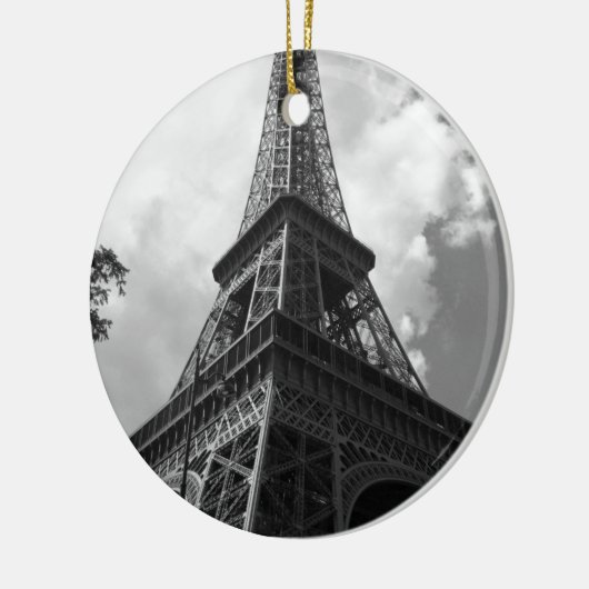 Schwarz-Weiß-Eiffelturm in Paris Keramik Ornament (Links)