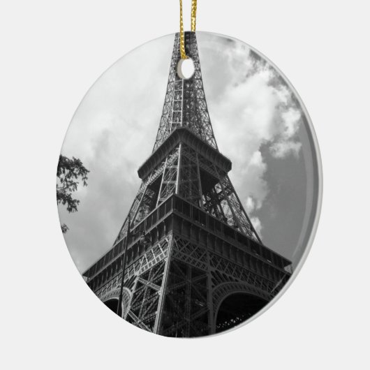 Schwarz-Weiß-Eiffelturm in Paris Keramik Ornament (Links)
