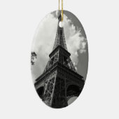 Schwarz-Weiß-Eiffelturm in Paris Keramik Ornament (Rechts)