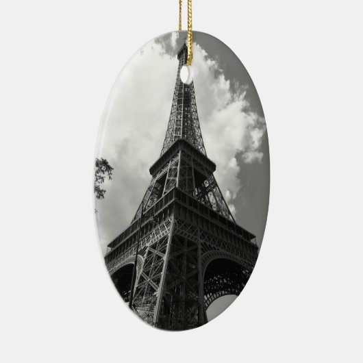 Schwarz-Weiß-Eiffelturm in Paris Keramik Ornament (Rechts)