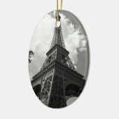 Schwarz-Weiß-Eiffelturm in Paris Keramik Ornament (Links)