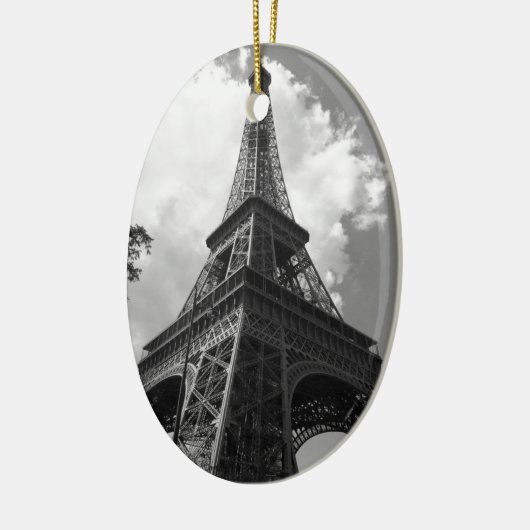 Schwarz-Weiß-Eiffelturm in Paris Keramik Ornament (Links)