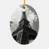 Schwarz-Weiß-Eiffelturm in Paris Keramik Ornament (Vorne)