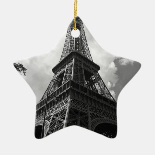 Schwarz-Weiß-Eiffelturm in Paris Keramikornament (Vorne)