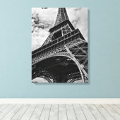 Schwarz-Weiß-Eiffelturm in Paris Leinwanddruck (Insitu (Holzboden))