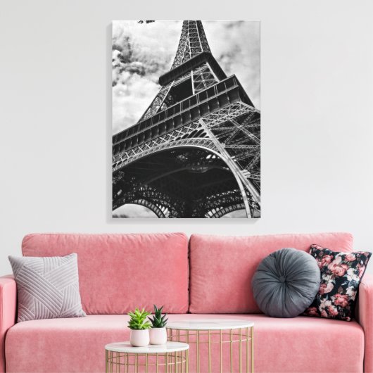 Schwarz-Weiß-Eiffelturm in Paris Leinwanddruck (Insitu (Wohnzimmer))