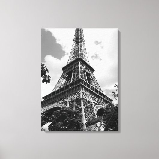 Schwarz-Weiß-Eiffelturm in Paris Leinwanddruck (Vorderseite)