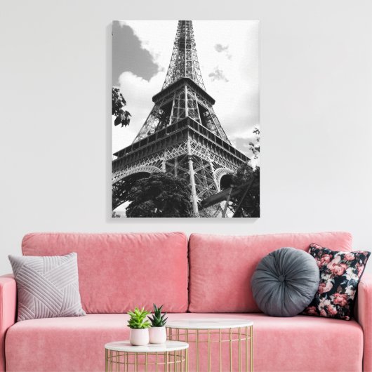 Schwarz-Weiß-Eiffelturm in Paris Leinwanddruck (Insitu (Wohnzimmer))