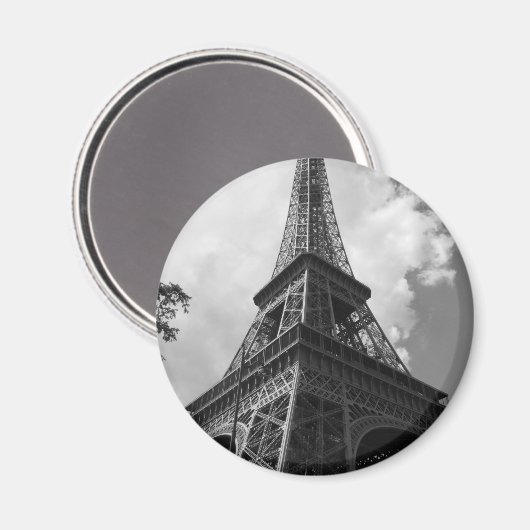 Schwarz-Weiß-Eiffelturm in Paris Magnet (Vorderseite/Rückseite)