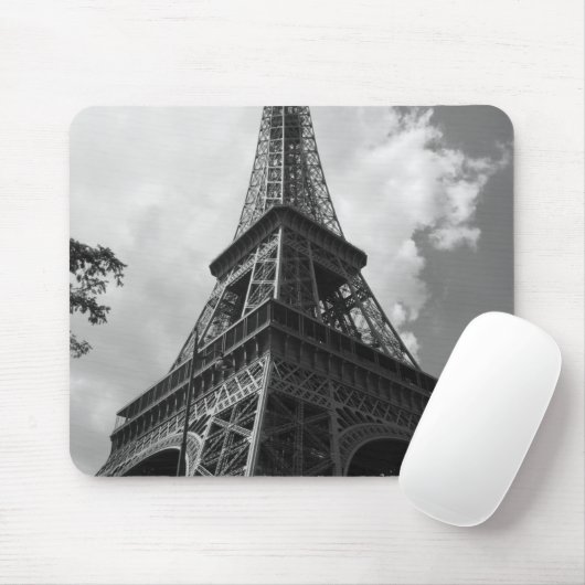 Schwarz-Weiß-Eiffelturm in Paris Mousepad (Mit Mouse)