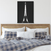 Schwarz-Weiß-Eiffelturm in Paris Nacht Leinwanddruck (Insitu (Schlafzimmer))