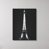 Schwarz-Weiß-Eiffelturm in Paris Nacht Leinwanddruck (Vorderseite)
