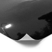 Schwarz-Weiß-Eiffelturm in Paris Nacht Poster (Ecke)