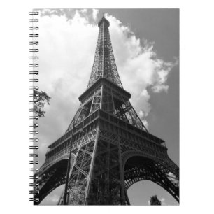 Schwarz-Weiß-Eiffelturm in Paris Notizblock