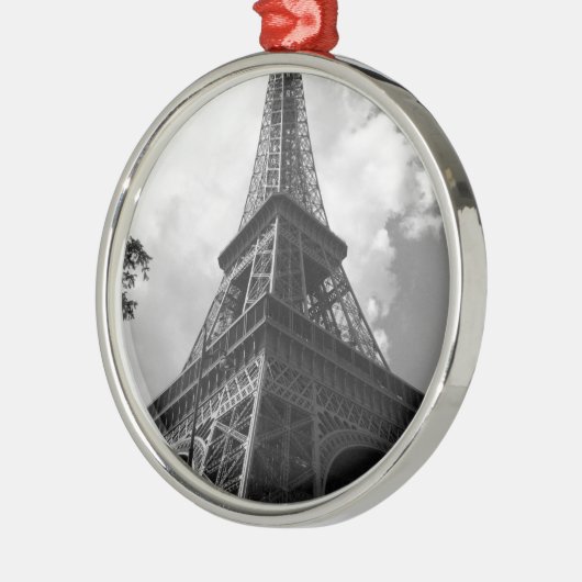 Schwarz-Weiß-Eiffelturm in Paris Ornament Aus Metall (Links)