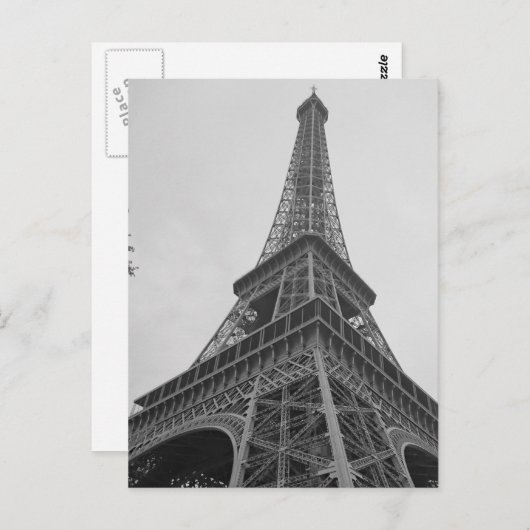 Schwarz-Weiß-Eiffelturm in Paris Postkarte (Vorne/Hinten)