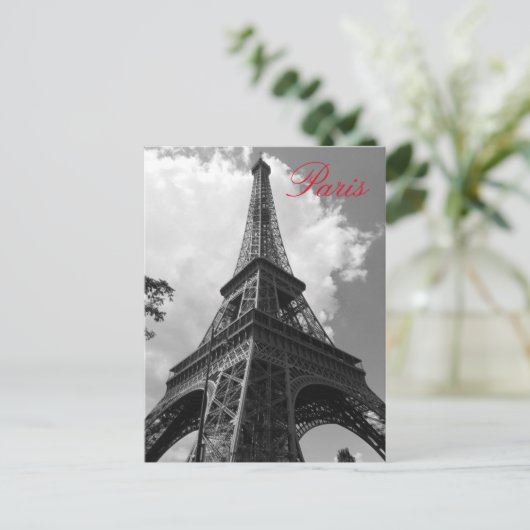 Schwarz-Weiß-Eiffelturm in Paris Postkarte (Stehend Vorderseite)