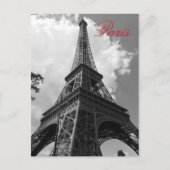 Schwarz-Weiß-Eiffelturm in Paris Postkarte (Vorderseite)