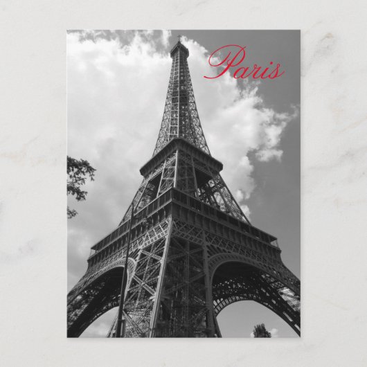 Schwarz-Weiß-Eiffelturm in Paris Postkarte (Vorderseite)
