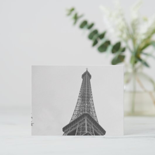 Schwarz-Weiß-Eiffelturm in Paris Postkarte (Stehend Vorderseite)