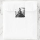 Schwarz-Weiß-Eiffelturm in Paris Quadratischer Aufkleber (Tasche)