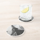 Schwarz-Weiß-Eiffelturm in Paris Sandstein Untersetzer (Seite)