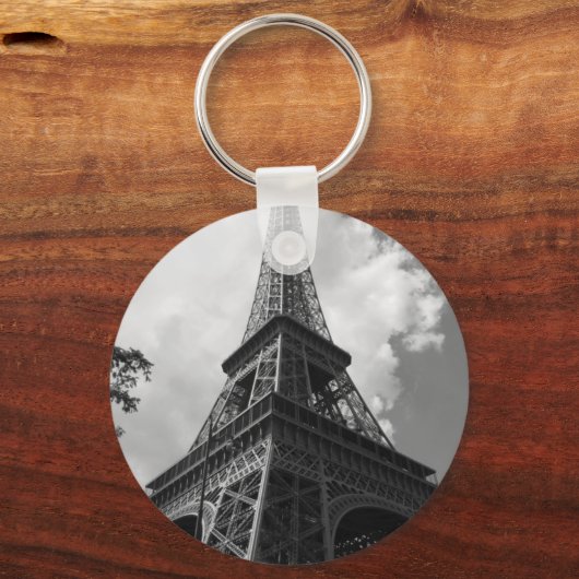Schwarz-Weiß-Eiffelturm in Paris Schlüsselanhänger (Vorderseite)